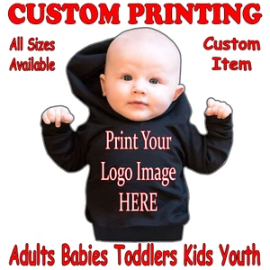 Baby Infant New Born Hoodies All Sizes Personalized Custom Printing Names Images - Picture 1 of 2