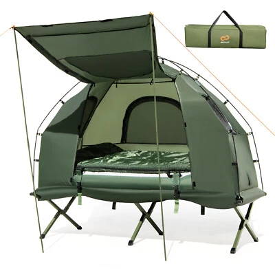 1-Person Waterproof Camping Tent Cot with Air Mattress, Pillow, Sleeping Bag - Image 1 of 4