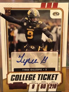 Tyree Gillespie 2021 Panini Contenders Draft Ticket Auto missouri tigers Raiders - Picture 1 of 1