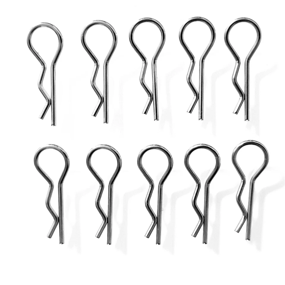 10 30 50 100 RC Karosserieklammern Splint 1:8 / 1:10/ 1:12/ 1:16 Edelstahl TOP - Bild 1 von 1