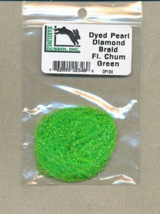 Dyed pearl diamond braid - fl chum green DP124 - Picture 1 of 1