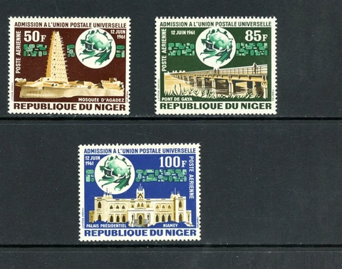 Q715   Niger   1963   Admission to U.P.U.   3v.   MNH Cover
