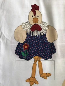 Ms Chick Barnyard Friends VIP Cranston Printworks FABRIC PANEL cotton Chicken - Picture 1 of 3