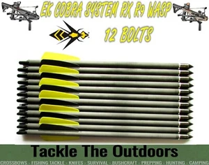 7.5" Wasp Carbon Crossbow Bolts Fit EK Cobra System R9 RX Self Cocking Xbow 12pc - Picture 1 of 7