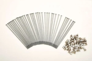 KIT 40 RAGGI + NIPPLES ACCIAIO LUCIDI DRITTI DIAMETRO 3,5 mm LUNGHEZZA 155 mm - Imagen 1 de 1
