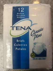 Tena Classic Plus, Vintage Plastic Backed Adult Diapers. Medium, 12-count NOS - Picture 1 of 7