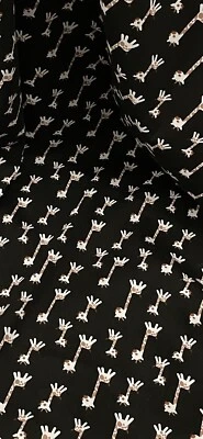 Black Cream Brown Giraffe Cotton Canvas Fabric 58'' PRICE PER METER - Image 1 of 2