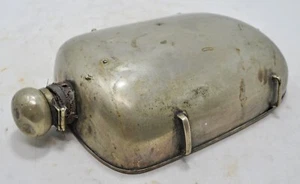 Antique Brass Nickel Coated Travelling Water Bottle Original Old Hand Crafted - Imagen 1 de 8