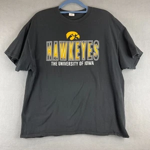 Hawkeyes T Shirt Mens XL Black Cotton University Of Iowa Gildan College Football - Picture 1 of 9