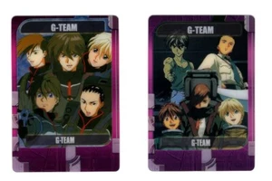 2 pcs plastic card Gundam Wing W anime Heero Yuy Duo Trowa Quatre Wufei G-team - Picture 1 of 4