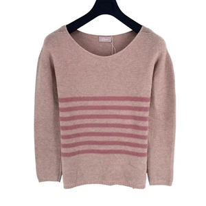 CASSIS Donne Maglione A Righe Rosa Collo A Giro Taglia XL - Foto 1 di 9