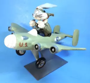1994 WARNER BROS LOONEY TUNES BUGS BUNNY FIGHTER PLANE / FLYING ACE FIGURINE - Picture 1 of 7