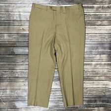 Canali Wool Dress Pants Slacks Straight Leg Flat Front 38x30 Men Khaki Tan Beige