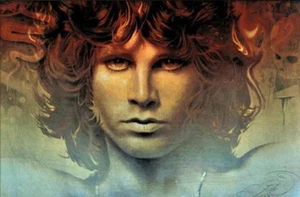 Jim Morrison The Doors - Bloque de tela 7x11 algodón artesanías Bella Stitchery - Imagen 1 de 2