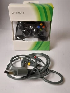 Xbox 360 Av Cable And XBOX 360 Wired Game Controller Gamepad For MS XBOX 360 - Picture 1 of 7