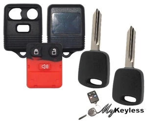 Nuevo par de llaves cuchillas de repuesto para Ford Mazda estuche remoto carcasa y transpondedor sin cortar - Imagen 1 de 1