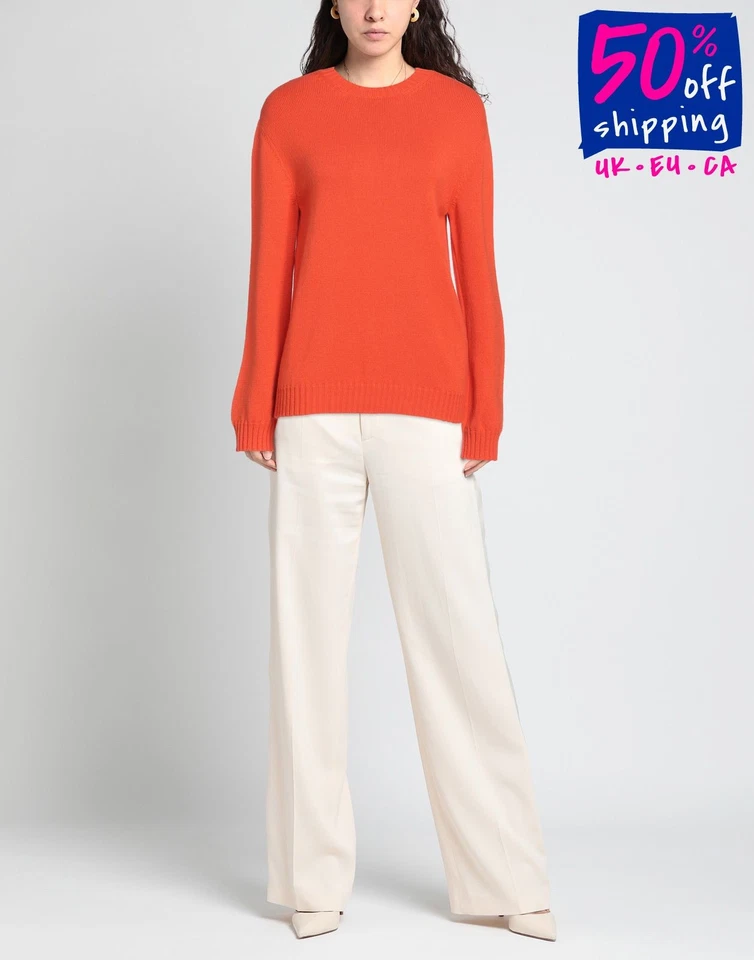 RRP €1650 VALENTINO Cashmere Jumper Size XL Orange Embroidered Made in Italy - Image 1 of 4