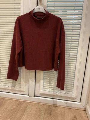 ladies boxy burgundy jumper - Image 1 of 2