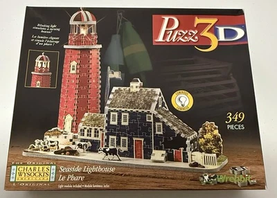 Wrebbit Puzz 3D Puzzle Seaside Lighthouse 349 Pieces *MINT* - Image 1 of 2
