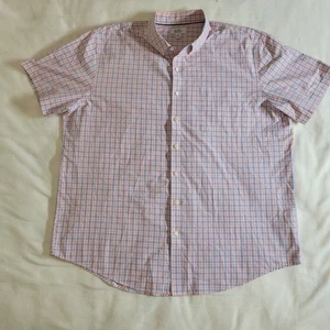 Camicia uomo Croft & Barrow casual con bottoni manica corta XXL cotone corallo/blu - Foto 1 di 12