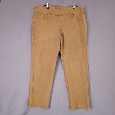 Ruby Rd. Pants Women 18W Tan Stretch Cotton Ramie Blend - Image 1 of 4