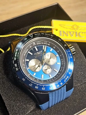 Cronógrafo de cuarzo Invicta aviador para hombre esfera azul y negra ¡¡NUEVO EN CAJA-GENIAL!! 33037 Foto 1 de 4