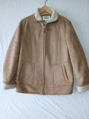 Talbots Petites Sherpa Lined Suede Zip Up Jacket Medium - Image 1 of 4