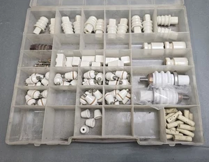 Antique Porcelain Ceramic Knob Tube Insulators Lot of Approx. 75 Pcs - Picture 1 of 5