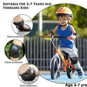 6 Stück 3+ Jahre Kinder Ellenbogen Handgelenk Knieschützer Schutzausrüstung Set Skate Roller Radfahren - Bild 1 von 13