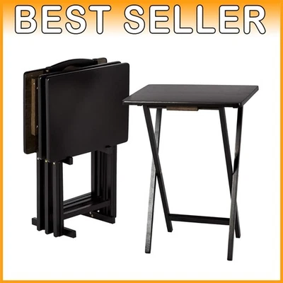 Juego de Mesa Bandeja Plegable Portátil, Negro (Pack de 4) Foto 1 de 4