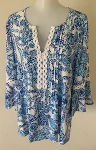 Lilly Pulitzer Hollie Tunika Bluse Damen mittelblau - Bild 1 von 11