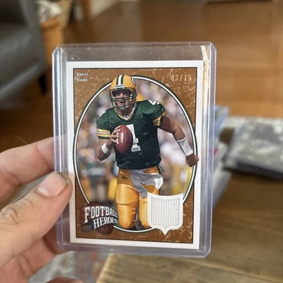 Brett Favre 2008 Upper Deck Football Heroes Bronze Jersey Relic 43/75 #8 HOF - Image 1 of 2