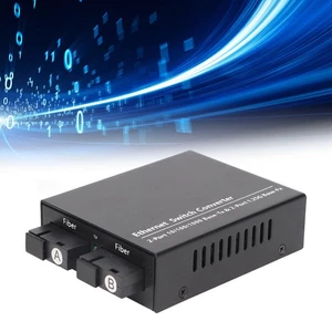 EU Plug Ethernet Switch Converter Single Mode Fiber 1.25Gbps LED Indicator F NEW - Afbeelding 1 van 12