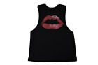 Batman Womens Batman Image In Lips Black Muscle Tank Shirt New L