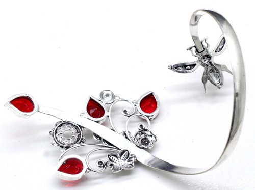 VALENTINO Bracciale Gioielli Argento Sterling 925 Granato Mozambico Gemma Misura ADJ"