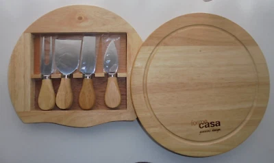 Guzzini Käseplatte Käsebrett mit Zubehör forme casa guzzini design Holz rund - Bild 1 von 4