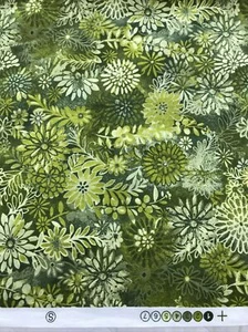 1 yd Floral Forest on Moss SANTEE Print Quilt Cotton Fabric Soft Greens - Picture 1 of 7