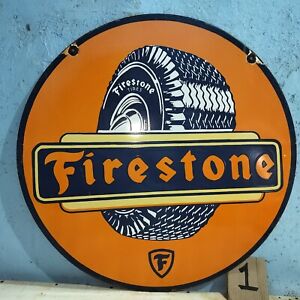 Firestone Porcelain Enamel Sign 30 x 30 Inches D/S