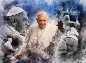 Pope Francis Art Card Limited #ed/100 John Rudolph Signed Only 100 Made RIP - Picture 1 of 3