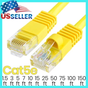 Cat5e Patch Cable Yellow Cat 5e Ethernet Cord Internet LAN RJ45 Network Wire LOT - Picture 1 of 17