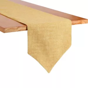 Burlap Farmhouse Cotton Linen Table Runner Rustic Woven Solid Color Table Run... - Picture 1 of 6