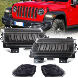For Jeep Wrangler JL Gladiator 2018-2024 Fender LED Turn Signal Lights Lamps - Picture 1 of 7