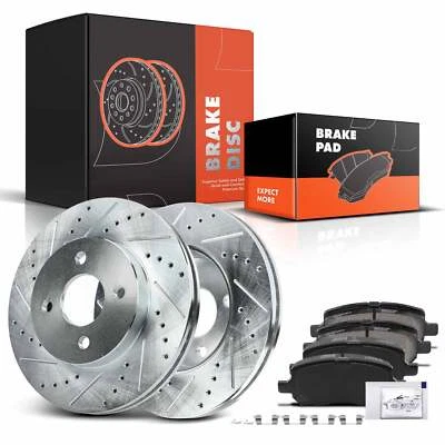 Rotores de freno perforados y pastillas de cerámica para Chevrolet Cobalt Pontiac Pursuit Saturn Foto 1 de 4