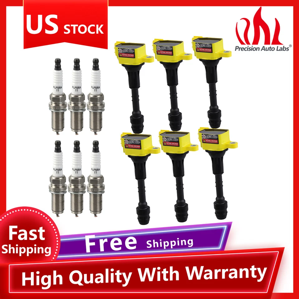 Paquete de 6 bobinas de encendido y bujías de platino para Nissan Frontier Xterra 2005-2011 Foto 1 de 4