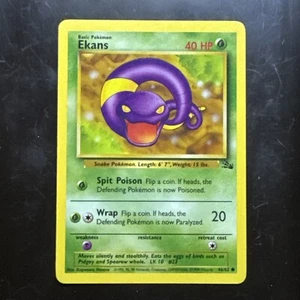 Juego de cartas coleccionables Pokémon Ekans Fossil 46/62 regular 1999-2000 magos - Imagen 1 de 3