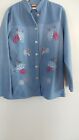 Beautiful Blue Embroidered Tudor Court Jacket by Haband 100% Polyester Size S