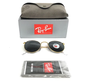 Ray-Ban Sunglasses RB3447 ROUND METAL 9196/48 Arista Gold w/ Black Lenses 50 mm - Picture 1 of 14