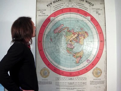 GIANT FLAT EARTH POSTER PRINT, Gleasons New Standard Map Of The World 1892 - XXL - Image 1 of 4