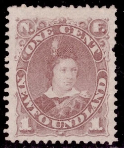 Newfoundland #42 Edward, Prince of Wales 1c (1880) MH disturbed gum - Picture 1 of 3