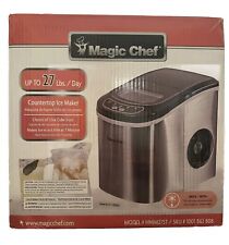 NEW! Magic Chef 27Lb/Day Countertop Ice Maker HNIM27ST Stainless Steel 2 Cube Sz